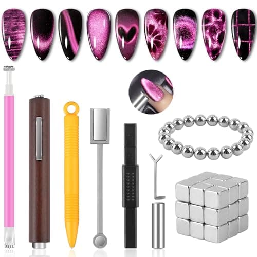 54PCS Cat Eye Nail Magnet Set, EBANKU Cat Eye Gel Nail Polish Magnet for Nails, 3 IN 1 Magnets for Cat Eye Gel Polish, Cat Eye Magnets Sticks Nail Design Tools Nail Art Accessories - Image 1