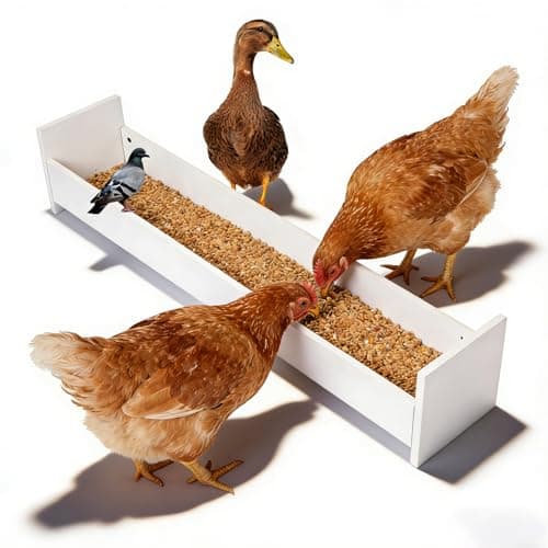 40.7" Large Capacity Wooden Chicken Feeder Trough - Weather-Resistant Outdoor Poultry Feeder, Easy-Clean & No-Waste Design for Backyard Chickens & Ducks - Image 1