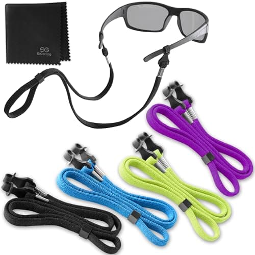 SIGONNA Eye Glasses String Holder Strap - Eyeglass Straps Cords for Men Women - Eyeglass Holders Around Neck - Sunglasses String Chain Lanyard Retainer - 4 Pcs Green Purple - Image 1