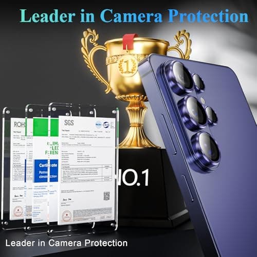 YWXTW Camera Lens Protector for Samsung Galaxy S26 Ultra, [5X Stronger] Individual Metal Ring Tempered Glass Camera Cover for Galaxy S26 Ultra Accessories, Anti Scratch, 1 Set - Thumbnail 2