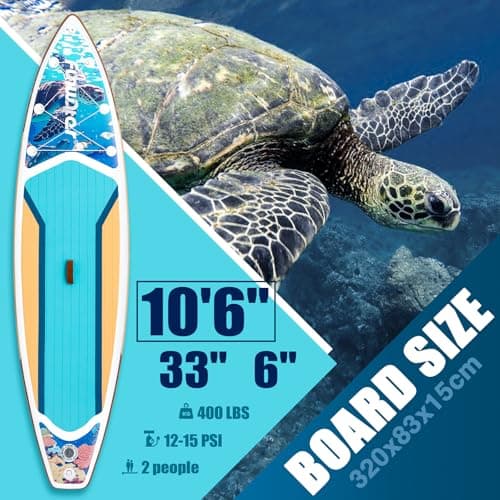 FunWater 10'6×33"×6" Inflatable Stand Up Paddle Board with Premium SUP Paddleboard Accessories, Wide Stable Anti-Slip EVA Deck,Paddle Boards for Adults & Youth of All Skill Levels - Thumbnail 2