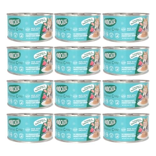 MOOCHIE Digestive Care Grain Free Wet Cat Food — Anchovy, Chicken, Tuna & Beef Liver - No Artificial Flavors or Preservatives - 12 × 3 oz cans - Image 1