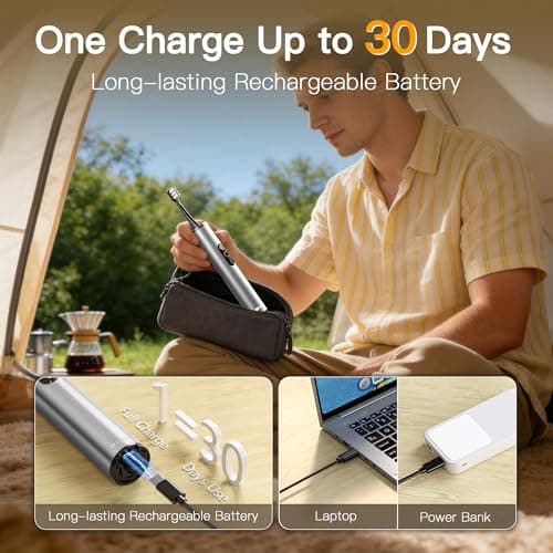GearOra M23 Travel Electric Toothbrush for Adults, Retractable Portable Sonic Toothbrush, Aluminum Body, 30-Day Battery, Universal USB-C Charging, IPX7 Waterproof, Compact Travel Size Toothbrush - Thumbnail 4