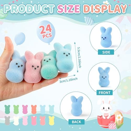 MPMIYVX Easter Basket Stuffers for Kids,Easter Egg Fillers, Cute Bunny Toys Easter Gifts for Kids, Party Favors Classroom Exchange, Easter Decorations (12PCS) - Thumbnail 2