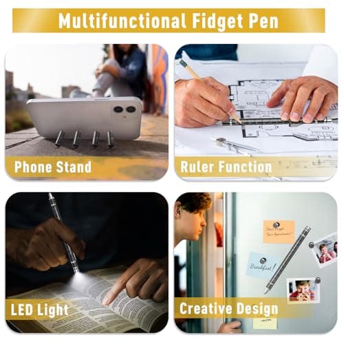 Gifts for Men Fidget Pen, Valentines Day Gifts for Him Teen Boy Multifunction Pen, Mens Valentines Gift, Anniversary Birthday Gift for Men Dad Him Husband, Cool Stuff Gadgets for Ages 14 and Up - Thumbnail 4