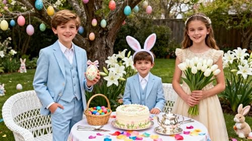 Suit for Boys Blue Tuxedo Slim Formal Sets for Boy 5 Piece Suits Size 12 - Thumbnail 5