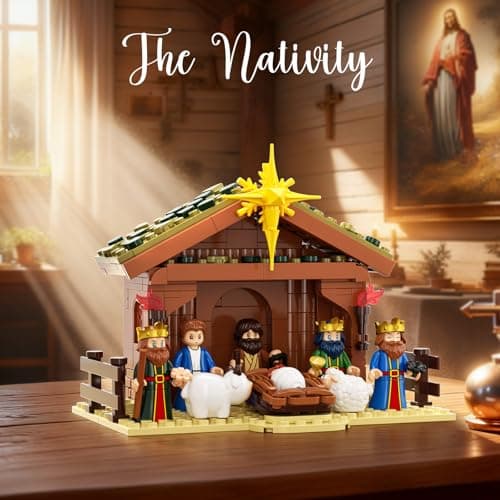 SHAREHB Jesus Building Block Set, Easter Nativity Building Kit, 252PCS Bible Story Jesus Figures Toys(Includes 6 Character Models), Gifts for Easter for Adults & Kids Boys Girls 6-12+ - Thumbnail 2