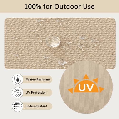 Localive 24x24 Inch Outdoor Deep Seat Cushions Set of 2,Thick High-Density Foam, Piped Edges & YKK Hidden Zipper,Water-Resistant UV-Resistant Polyester for Patio Furniture,Beige - Thumbnail 6