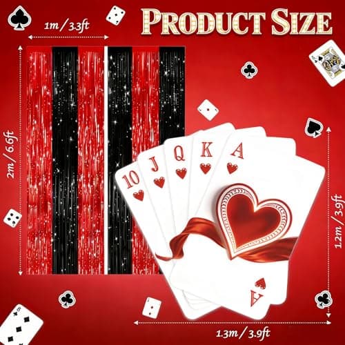 4ft Casino Themed Party Decorations - Giant Royal Flush Poker Cardboard Cutout Backdrops for Casino Poker Night Decorations, Las Vegas Themed Birthday Party Photo Booth Backdrop - Thumbnail 3