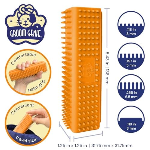 Groom Genie Magic Pet Hair Block Brush (Canyon Orange) | Ultimate Dog & Cat Hair Remover for Sofa, Furniture, Carpet, Bedding, and Clothing | Reusable, Durable, and Easy to Use - Thumbnail 5