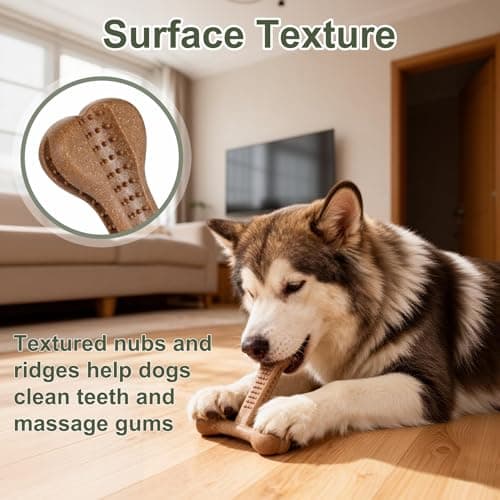 JoviQ Dog Chew Toy for Aggressive Chewers T-Shaped Tough Dog Bone Toys for Small Medium Large Breed to Keep Them Busy (Medium/Large-Under 60LBS, Bacon Flavored) - Thumbnail 5