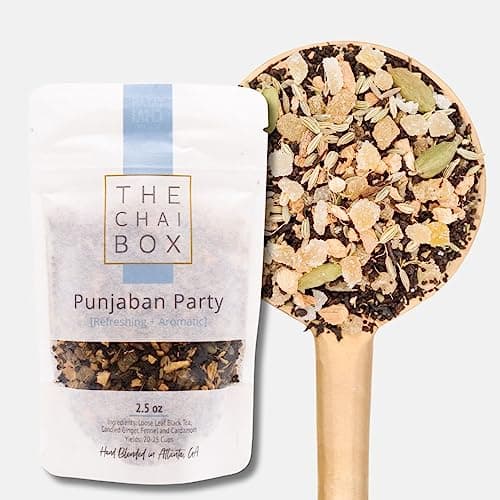 The Chai Box Loose Leaf Ginger Fennel Tea - Vegan & Gluten Free | Caffeinated Black Tea made with Candied Ginger, Cardamom & Fennel (Pack of 1) 2.5 oz | Makes 25 Cups | Small Batch Loose Leaf Tea with Whole, Premium Spices - Image 1