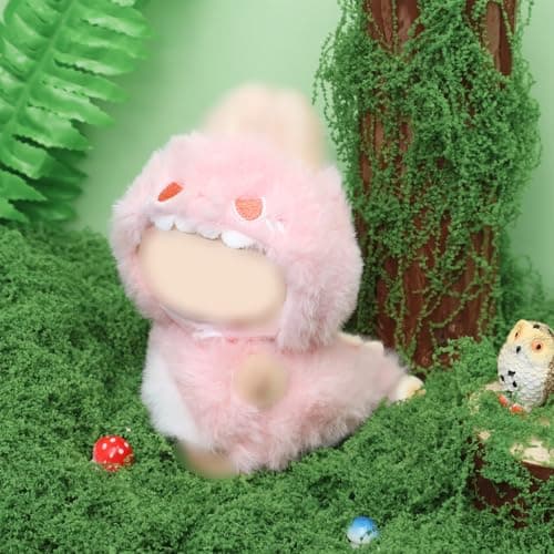HiOKOU Clothes for labubu 17cm Accessories Suit Cute Clothes for Doll Dress up Animal Style Outfits (NO Doll)（Pink Dinosaur） - Thumbnail 2