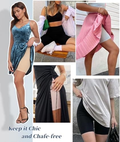 Okimay 4 Pack Slip Shorts for Under Dress Women Seamless Boyshorts Panties Anti Chafing Shorts - Thumbnail 6
