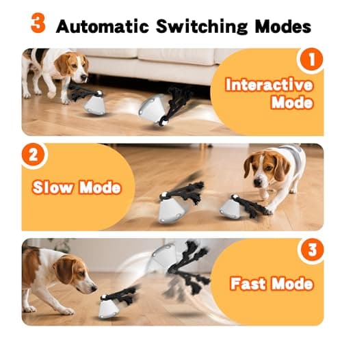 Hanarook Interactive Dog Toys, Automatic Moving Rolling Dog Toys to Keep Them Busy, Motion-Activated Bouncing Vibrating Dog Ball for Small/Medium/Large Dogs (Flying Saucer) - Thumbnail 2