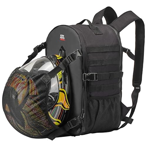 KEMIMOTO Motorcycle Helmet Backpack, 35L Storage Bag with Expandable Hidden Net for Full Face Helmet, Riding & Daily Commute Gift for Men - Image 1
