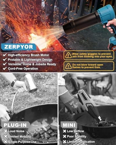 Cordless Leaf Blower, 24V Electric Handheld Leaf Blower with Battery and Charger, Lightweight Powered Blowers for Lawn Care,Yard, Blowing Leaves, Dust, Snow (2, Battery) - Thumbnail 6