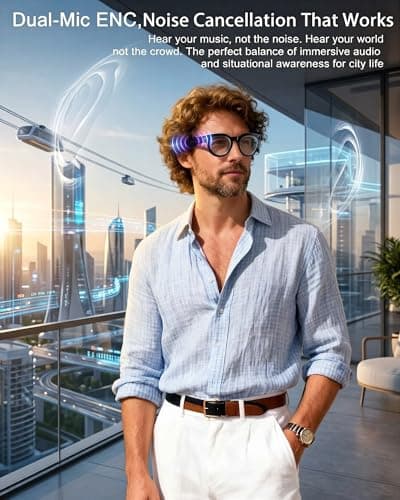 kttung AI Smart Glasses with Camera, 1080P Video Recording, 8MP Camera Glasses, Real Time Translation & Voice Assistant, Open-Ear Bluetooth Audio for Vlogging, Travel and Meetings - Thumbnail 6