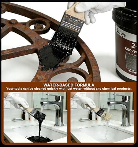 2 in 1 Rust Converter & Metal Primer, 35 oz Black Rust Reformer Paint for Metal, Ultra Rust Encapsulator & Inhibitor, Heat Resistance Rust Neutralizer & Conversion for Trailer, Truck Frame, Car Chassis - Thumbnail 4