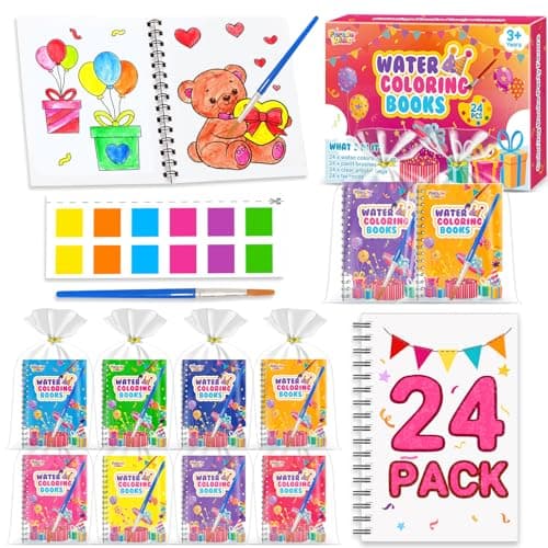 FEREDO KIDS Coloring Books Party Favors for Kids - 24 Pack Mini Water Coloring Books Paint Sets for Kids, Goodie Bags Stuffers Students Classroom Gifts Bulk, Easter Basket Stuffers Bulk - Image 1