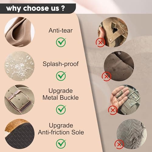 Brelzo Calvior Women's Suede Clogs Men's Slip-On Leather Mules Non-Slip Potato Shoes Arch Support Sandals with Adjustable Buckle for Indoor & Outdoor Use Peacock Green - Thumbnail 6