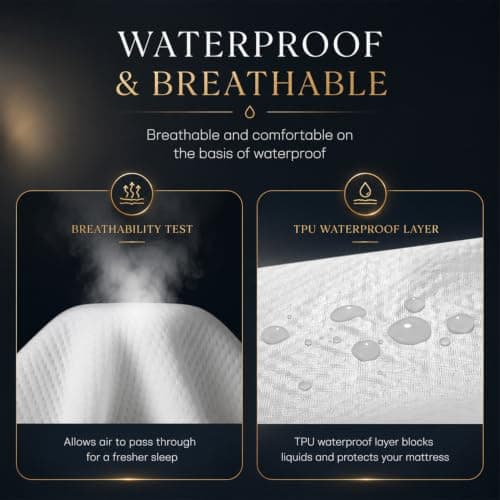 Twin Mattress Protector Tencel Luxury 100% Waterproof Mattress Protector,Silky Soft & Breathable,Cooling Mattress Pad Cover Fitted 18" Deep Pocket Noiseless,39"x75" - Thumbnail 4