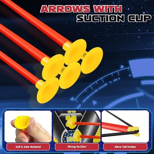 Kids Bow and Arrow Set LED Light Up Archery Set with 10 Suction Cup Arrows, 2 Archery Targets Indoor Outdoor Games for Kids Ages 4-8 8-12 Birthday Gifts Toys for 5 6 7 8 9 10 11 12 Year Old Boys Girls - Thumbnail 6
