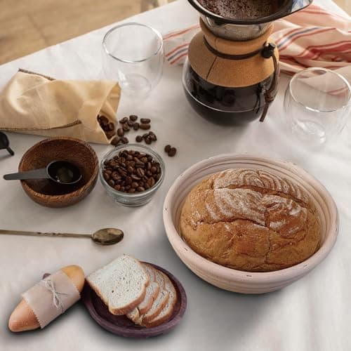 Bread Proofing Basket Set of 2: 9.8 Inch Sourdough Proofing Baskets with 17"x29" Proofing Cloth for Bread Baking, 2 Proofing Bowls and Bread Couthe Cloth for Baguettes, Loaves - Thumbnail 6