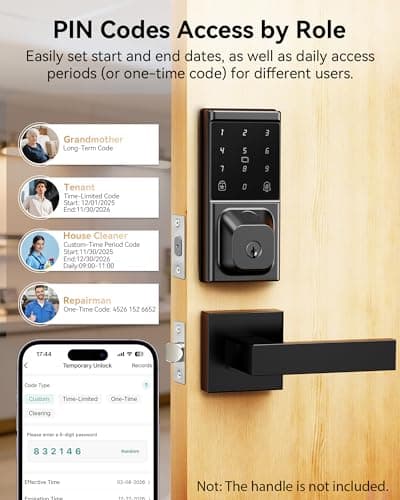 Fingerprint Smart Deadbolt Lock, Keyless Entry Door Lock - Thumbnail 5