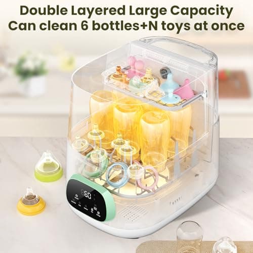 MOLWAY【Upgraded】Bottle Washer Pro, All-in-One Baby Bottle Washer and Sterilizer & Dryer, Cleaning Machine for Bottles, Pump Parts & Baby Essentials, Effortless Care, Replaces Hand Washing - Thumbnail 6