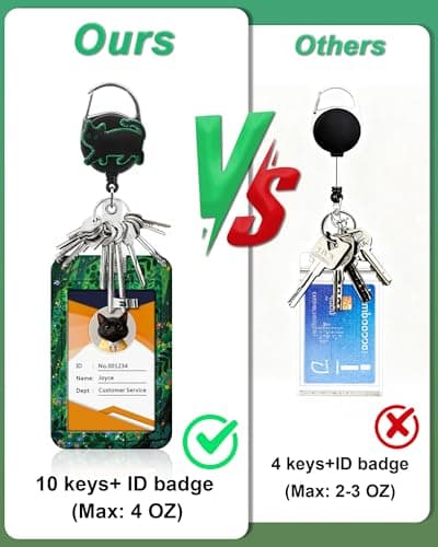 JroyJoy Cute Black Cat ID Badge Holder with Lanyard & 360° Rotation Heavy-Duty Retractable Reel, Ideal for School ID Badge, Name Card, Work ID for Doctors, Nurses, Teachers, Students, Office Workers - Thumbnail 6