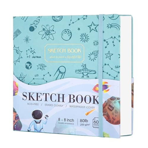 FLYING EAGLE Sketch Book, Square Hardcover Sketchbook for Kids, 8 x8, Blue - Image 1