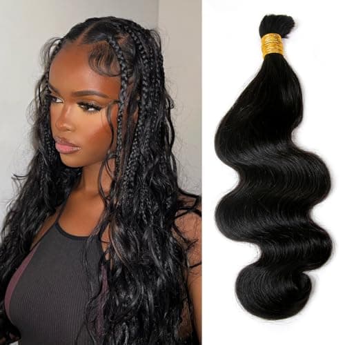 YWIGS Body Wave Human Hair for Boho Braids Unprocessed Human Braiding Hair Bundles 100G Human Boho Hair NC 20inch - Image 1
