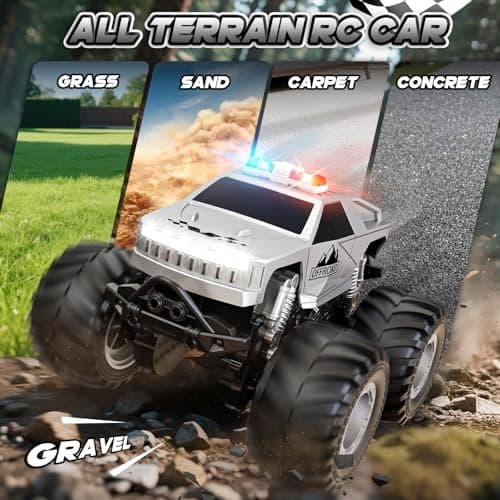 Amilacily Remote Control Car, All Terrain Remote Control Truck, RC Cars with 360 Degree Spins, Pickup-Style Toy Car with Light, Rechargeable RC Truck for Boys Girl Kids 4-7 8-12 6-8 - Thumbnail 4