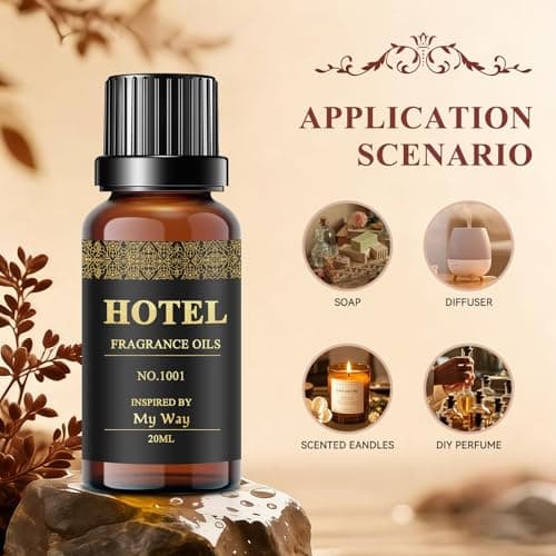 Hotel Diffuser Oil Set - Inspired by My Way, Baccarat, Westin White Tea, Santal, 24k Magic, Ritz-Carlton Hotel Scent Essential Oil Set Large Capacity, 20ml - (Pack of 6) - Thumbnail 3