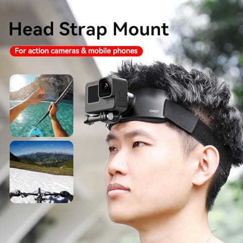 ULANZI CM027 Camera Head Strap Mount Support Vertical Shots for GoPro Hero 13 12 11 10 9 8 7 6 5 4 Session 3+ 3 2 1 Max, DJI Osmo Action, Insta360, Action Cameras Head Mounted - Thumbnail 2