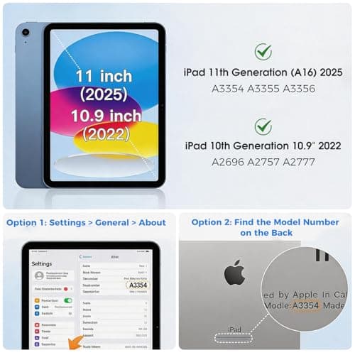 ProCase Kids Case for iPad A16 11th Gen 11" 2025/iPad 10th Gen 10.9" 2022 with Screen Protector, Fully-Body Shockproof Rugged Protective Cover with Rotatale Stand Hand/Shoulder Strap -Navy - Thumbnail 2