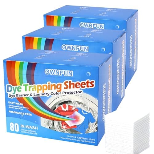 OWNFUN Color Catcher Sheets for Laundry Dye Absorber Sheets Prevent Color Bleeding Fragrance Free Color Grabbers for Mixed Washes Clothes Quilts - Image 1
