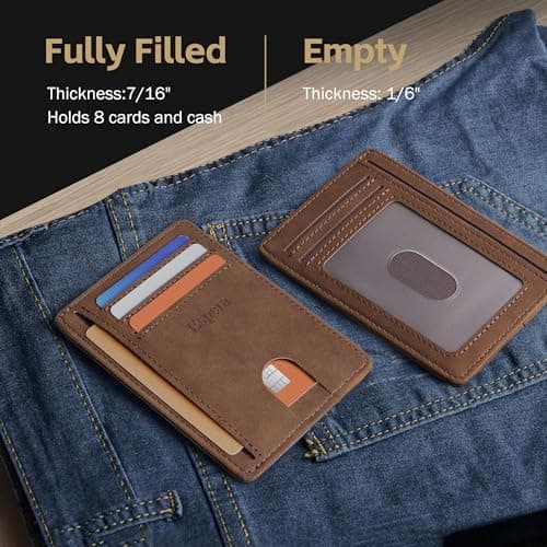 Espera Slim Minimalist Front Pocket Wallet for Men, RFID Blocking Credit Card Holder, Thin Travel ID Card Case, Gifts for Men - Thumbnail 3