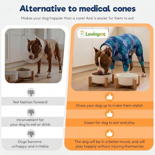 LovinPet Boxer Dogs Onesie Pajamas - UV Protection&Wound Care, Anxiety Relief, Lightweight Stretchy Fabric, Reflective Stripe, Coral Tree Print, Post Surgery Clothes, Pet PJ's /3XL - Thumbnail 6