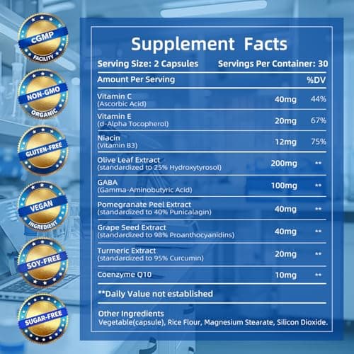 EYANK 9-in-1 Mediterranean Metabolic Health Olive Leaf Extract Supplement(25% Hydroxytyrosol), USA Made, Antioxidant Supplement for Immune Sleep & Mood Support- 60 Capsules - Thumbnail 2