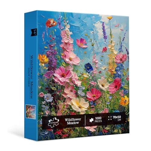 1000 Piece Puzzle for Adults,Difficult Challenging Jigsaw Puzzle,Colorful Wildflower Impossible Puzzle,Hard Puzzle for Adults,Gift for Mom,Stress Relief Puzzle - Thumbnail 3