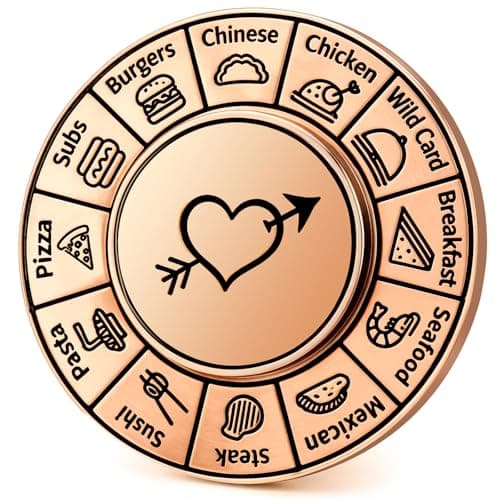 Jettryran Fidget Spinner Food Decision Date Night Dice for Mom Daughter Wife Anniversary Birthday Wedding Metal Fidget Spinners for Him Her Spinner Food Dice Spinner Decision Maker Adults - Image 1