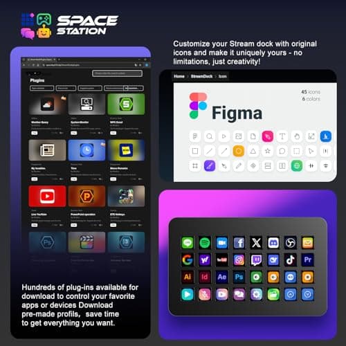 TreasLin/VSDinside XL Streaming Deck & Macro Keypad – 32 Customizable Keys with Scroll Wheels + RGB Light, Programmable Shortcut Keyboard for Gamers Creators Work on OBS Twitch Zoom Teams PS Excel - Thumbnail 6