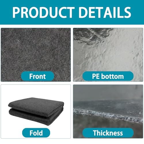 4x6FT Drum Mat with Non-Slip Grip Bottom Rug Woven Fabric Carpet Pad Ideal Gift for Drummers Noise Reduction Jazz Electric Set Accessories - Thumbnail 3