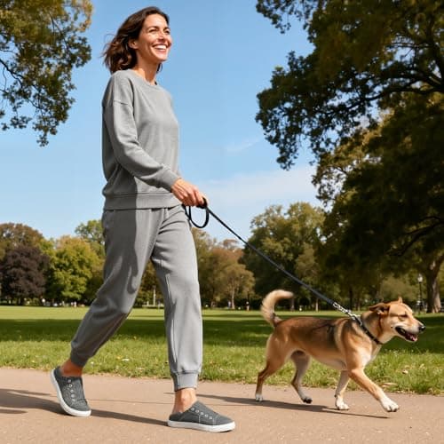 STQ Womens Slip On Shoes Arch Support Casual Canvas Shoes Tennis Sneakers Dark Grey US 6 - Thumbnail 3