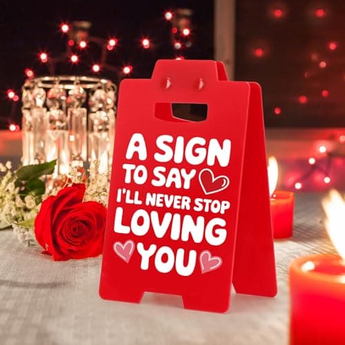 HOMQYTE Funny Heart Sign Office Decor, Romantic Love Office Desk Sign Ornament Accessories for Him Valentine's Boyfriend Girlfriend (Red-2, 1P) - Thumbnail 4