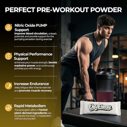 OxyEnergy Max Pump Stim-Free Pre Workout Powder for Men Women, Nitric Oxide Booster, Grape 30 On-The-Go Servings, Support Blood Flow, Performance & Recovery| L-Citrulline, Beta Alanine, Creatine - Thumbnail 4