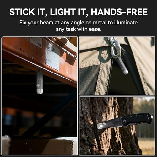 TUNENGE S11-T Rechargeable Keychain Flashlight, 500 High Lumens EDC Mini Flashlight with Magnet, LED Pocket Light Suitable for Outdoor, Camping, Hiking - Thumbnail 3