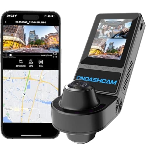 ONDASHCAM Dash Cam, 360° Dash Cam Front and Rear Inside, 4K/2.5K UHD Dash Camera for Cars, Night Vision, Built-in 5G WiFi & GPS, G-Sensor, 185° Wide Angle, HDR, Parking Mode, Support 512GB Max - Image 1